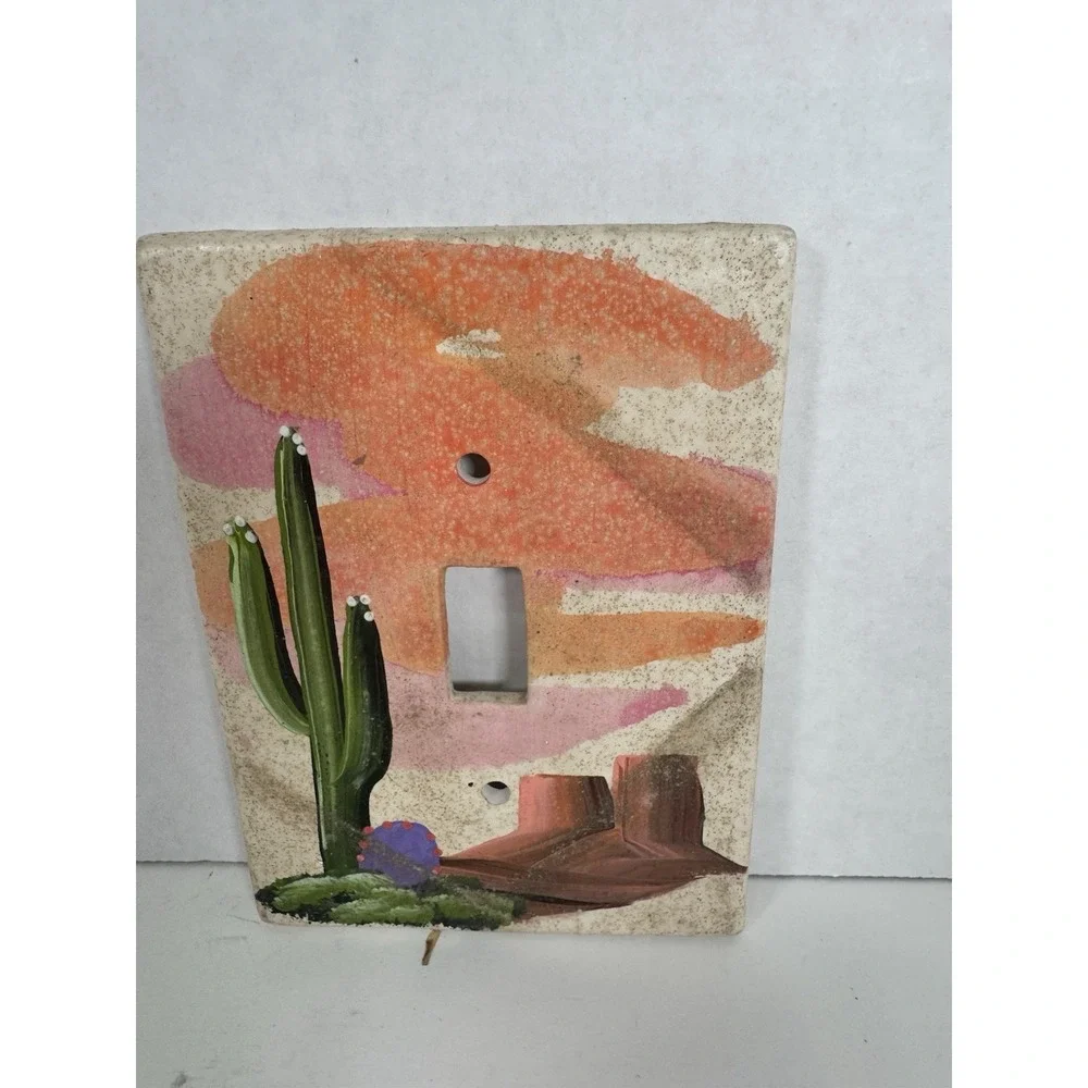 Cactus‎ Mountain Scene Switch Plate Cover Desert Boho